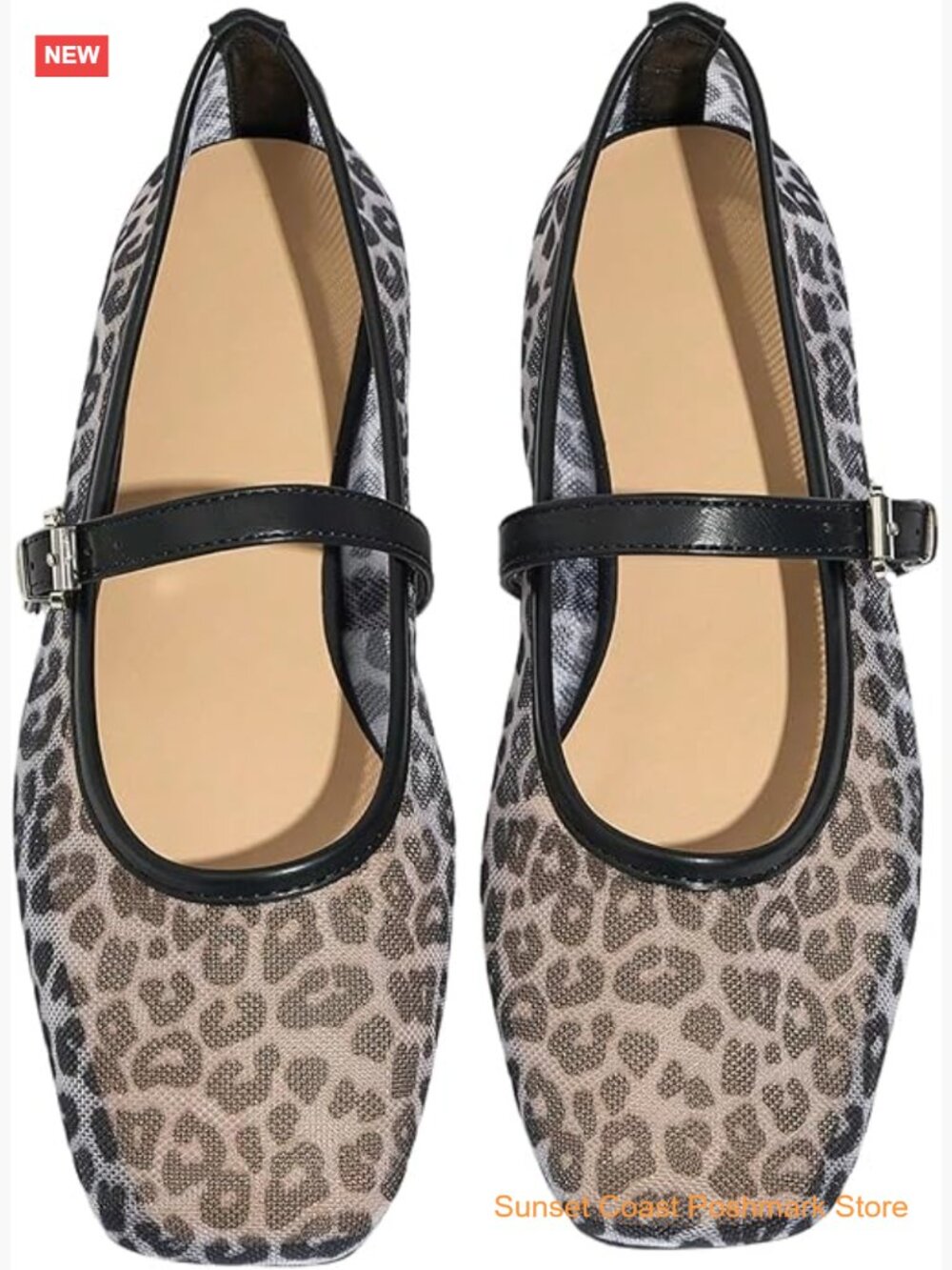 Women's Mesh Ballet Flats Comfortable Dressy Trendy Square Toe Maryjane Flat